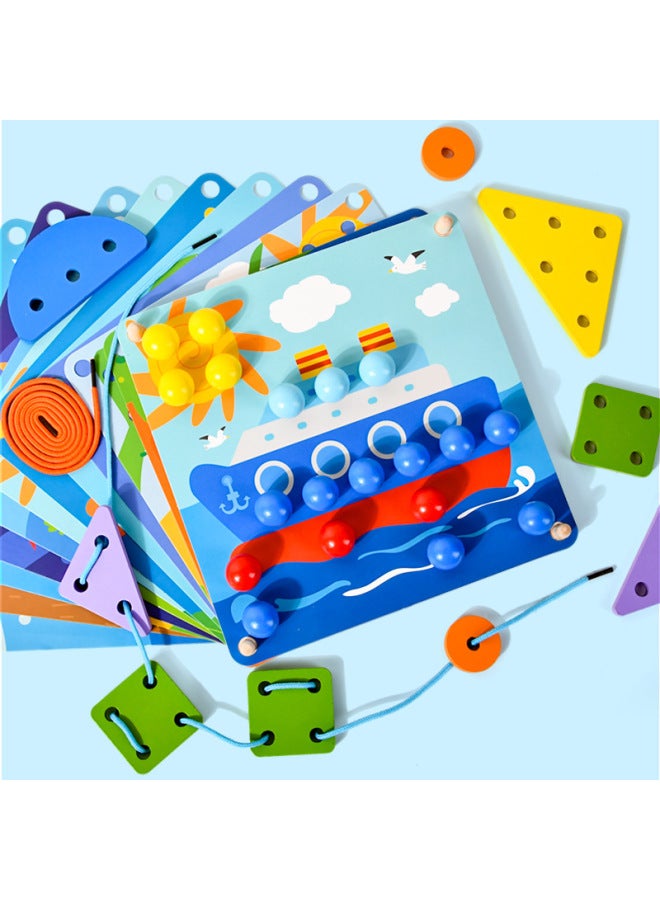 لوحة خيوط يدوية للتعليم المبكر للأطفال 2 في 1، خيوط أظافر الفطر، لغز فسيفساء إبداعي، ألعاب تعليمية - اللون: Ohye-2 في 1 تعليم الطفولة المبكرة DingTalk Music 0.85 - Image 4