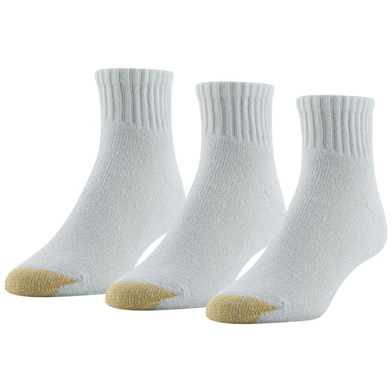 GOLDTOE Men's Ultra Tec Performance Ankle Socks, 3-Pairs, White, X-Large - Image 1