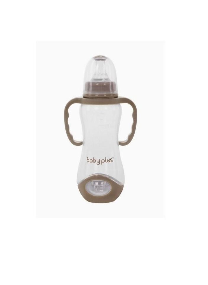 BABY PLUS - Baby Feeding Bottle With Innovative Valve Design And Unique Shape 225 ml - Brown - Image 1