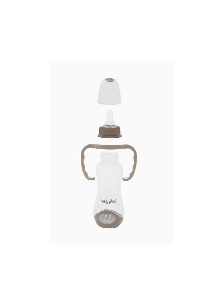 BABY PLUS - Baby Feeding Bottle With Innovative Valve Design And Unique Shape 225 ml - Brown - Image 1
