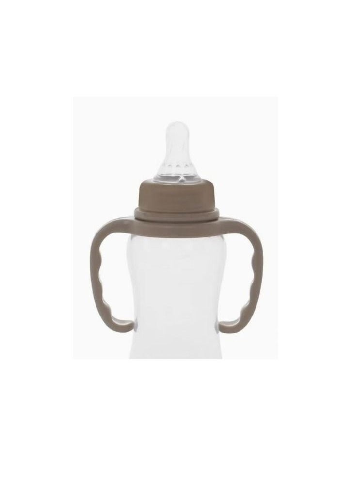 BABY PLUS - Baby Feeding Bottle With Innovative Valve Design And Unique Shape 225 ml - Brown - Image 1