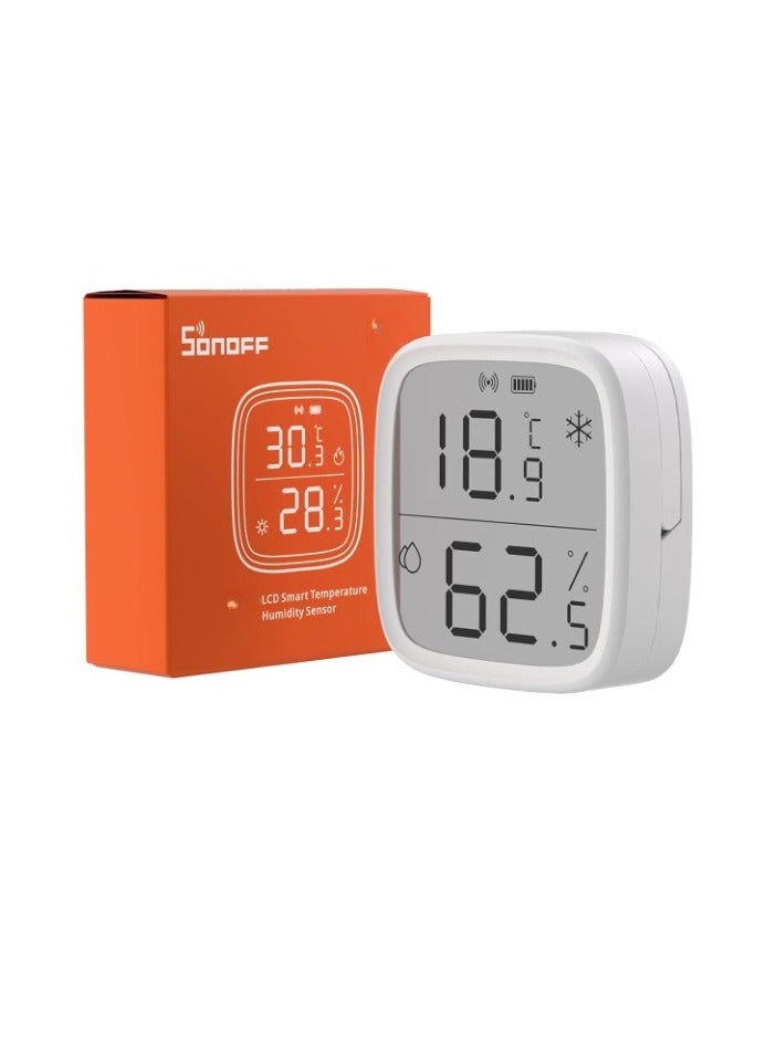 SONOFF Indoor Temperature Humidity Sensor, Compact And Lightweight Thermometer Hygrometer, Portable Large Display Digital Humididty Meter For Home Office, (1pc, White) - Image 1