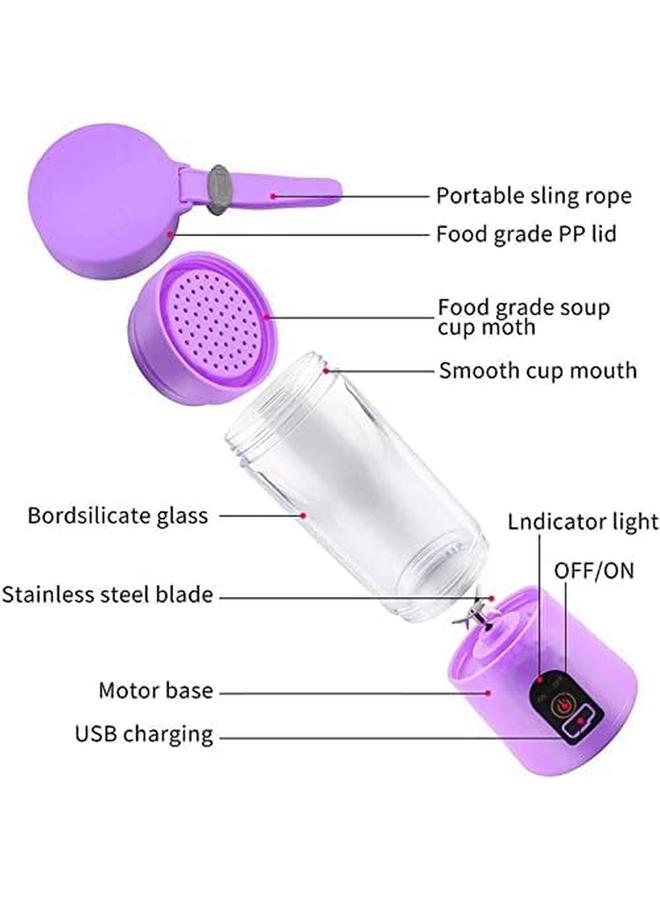 1st Usb Mini Electric Fruit Juicer Handheld Smoothie Maker Blender Purple - Image 3