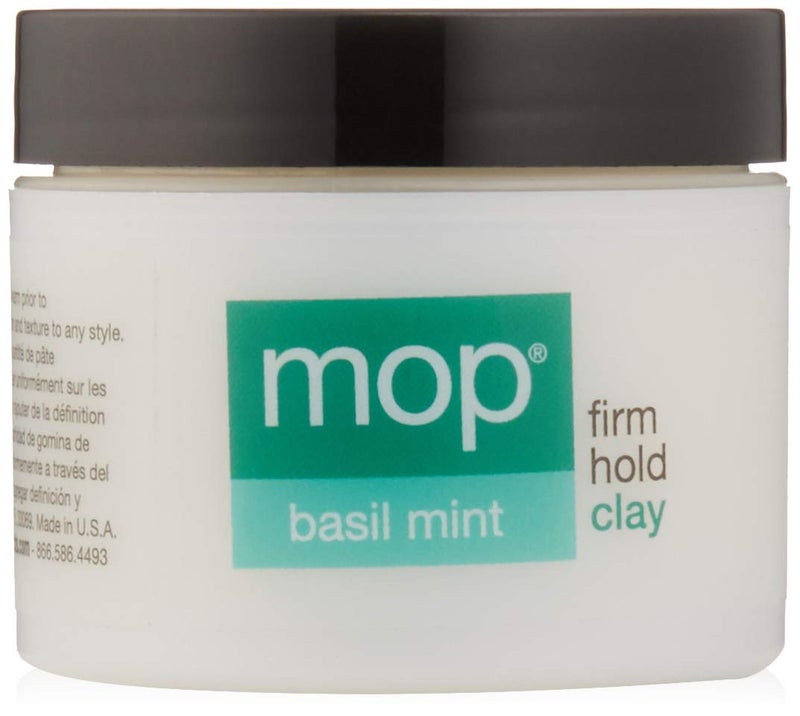 MOP Basil Mint Firm Hold Clay 2 Oz Long Lasting Hold Definition Textured Matte Finish For All Hair Types - Image 1