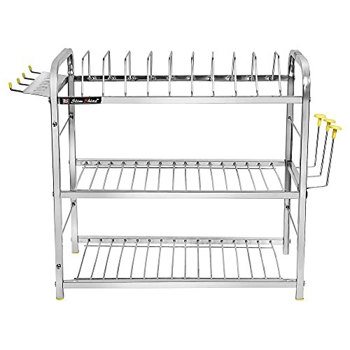 Slim Shine SLIMSHINE Stainless Steel Dish Rack/Plate Cutlery Stand/Kitchen Utensils Rack/Modern Kitchen Storage Rack (20 x 18) - Image 5