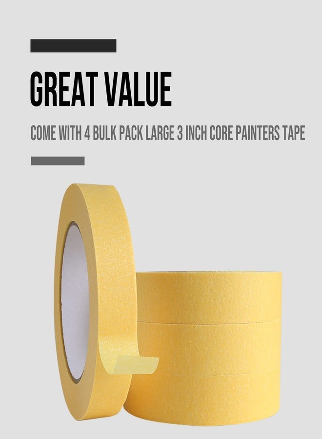 Lichamp شريط لاصق أصفر للسيارات من Lichamp، مقاس 25 مم × 50 متر، للطلاء، وشريط لاصق لهيكل السيارة لتفاصيل السيارة، وأشرطة رسامين صفراء، مقاس 1 بوصة × 55 ياردة × 4 لفات - Image 5