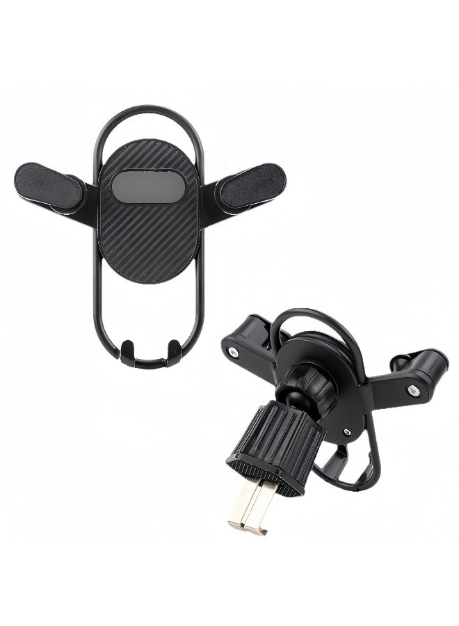 Car phone holder car holder, 360 ° adjustable vent arm, one click release, metal hook car holder, suitable for 4.7-7.2 inch smartphone accessories - black - Image 1