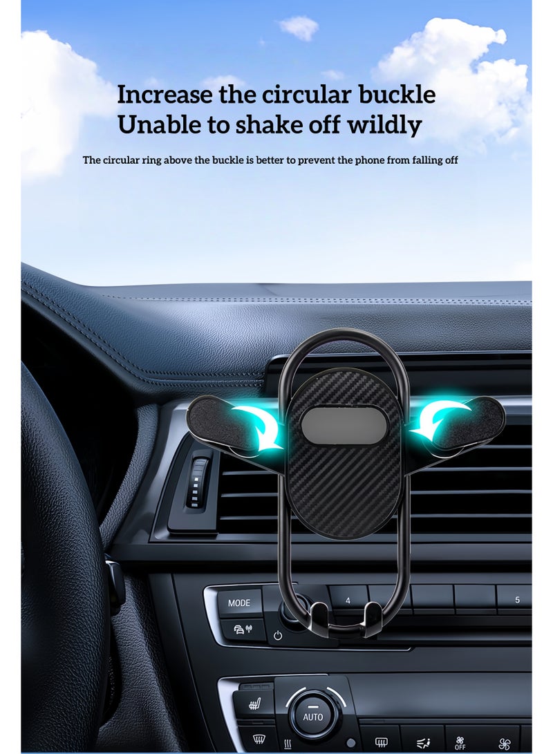 Car phone holder car holder, 360 ° adjustable vent arm, one click release, metal hook car holder, suitable for 4.7-7.2 inch smartphone accessories - black - Image 2