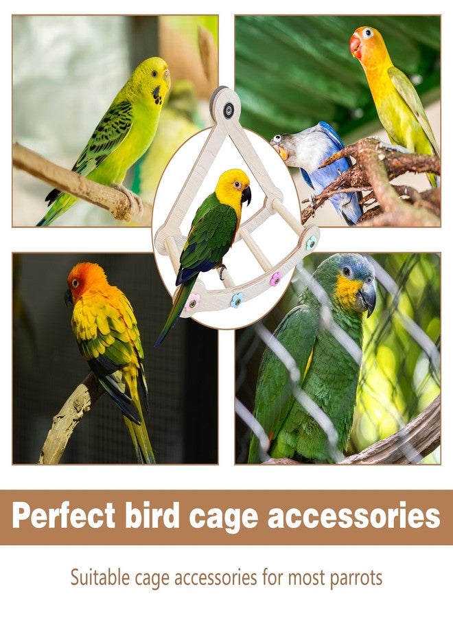 DINTSTYLE Bird Stand Perch Toy,Interactive Rocking Parakeet Toy and Perch, Wooden Exercise Wheel Cockatiel Toy, Intelligence Puzzle Enrichment Toys,Bird Playground Play Stands for Conure Budgie(A) - Image 5