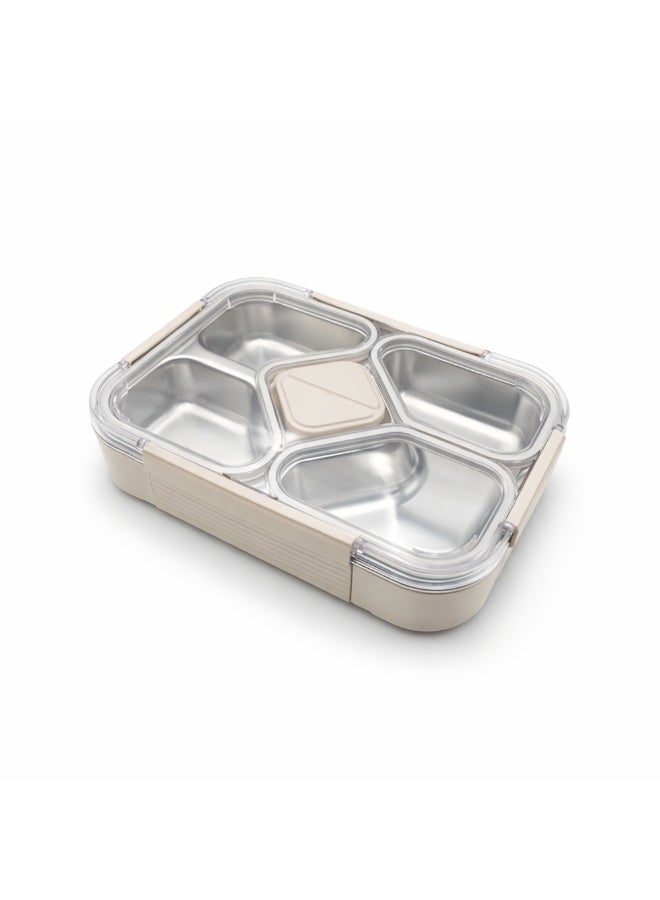 4-Compartment Premium Stainless Steel Lunch Box 1020ml Insulated Bento Box for Kids  Adults Leakproof BPA-Free Dishwasher Safe with Tableware SUS 304+PP+Silicon - Image 1