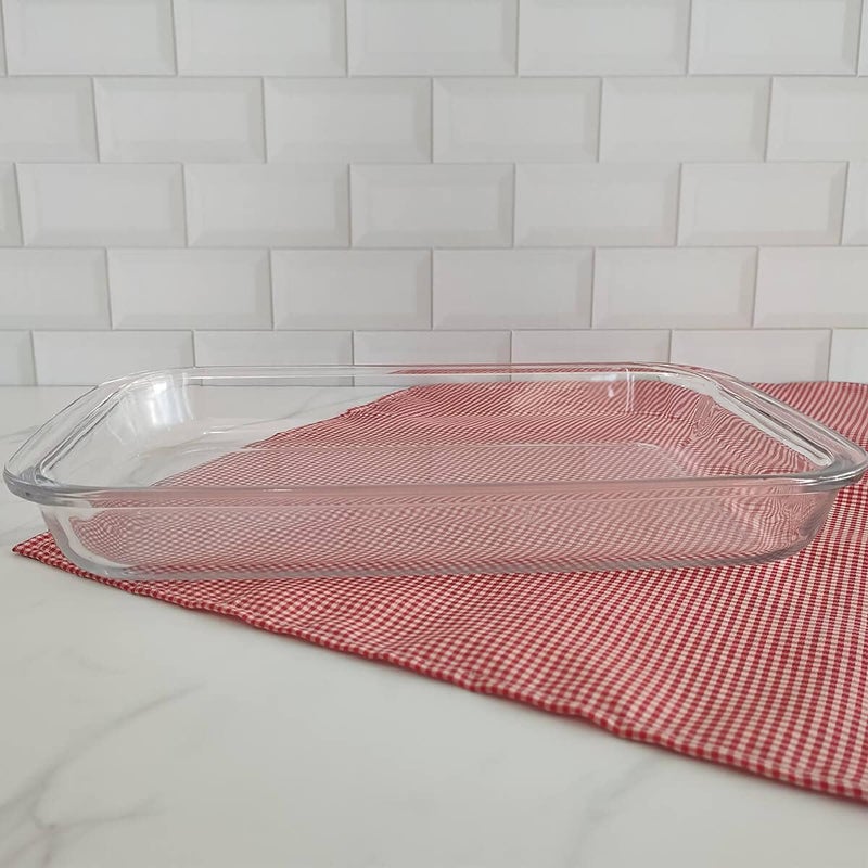 Marinex Large Rectangular Glass Roaster 2.9L, Oven Safe Transparent Bakeware for Lasagna, Cakes, Brownies, Roasting & Casseroles  Heat Resistant Durable Glass Dish for Home & Kitchen - Image 4