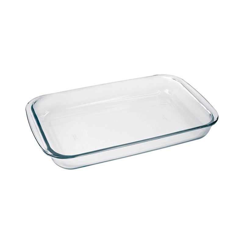 Marinex Large Rectangular Glass Roaster 2.9L, Oven Safe Transparent Bakeware for Lasagna, Cakes, Brownies, Roasting & Casseroles  Heat Resistant Durable Glass Dish for Home & Kitchen - Image 1