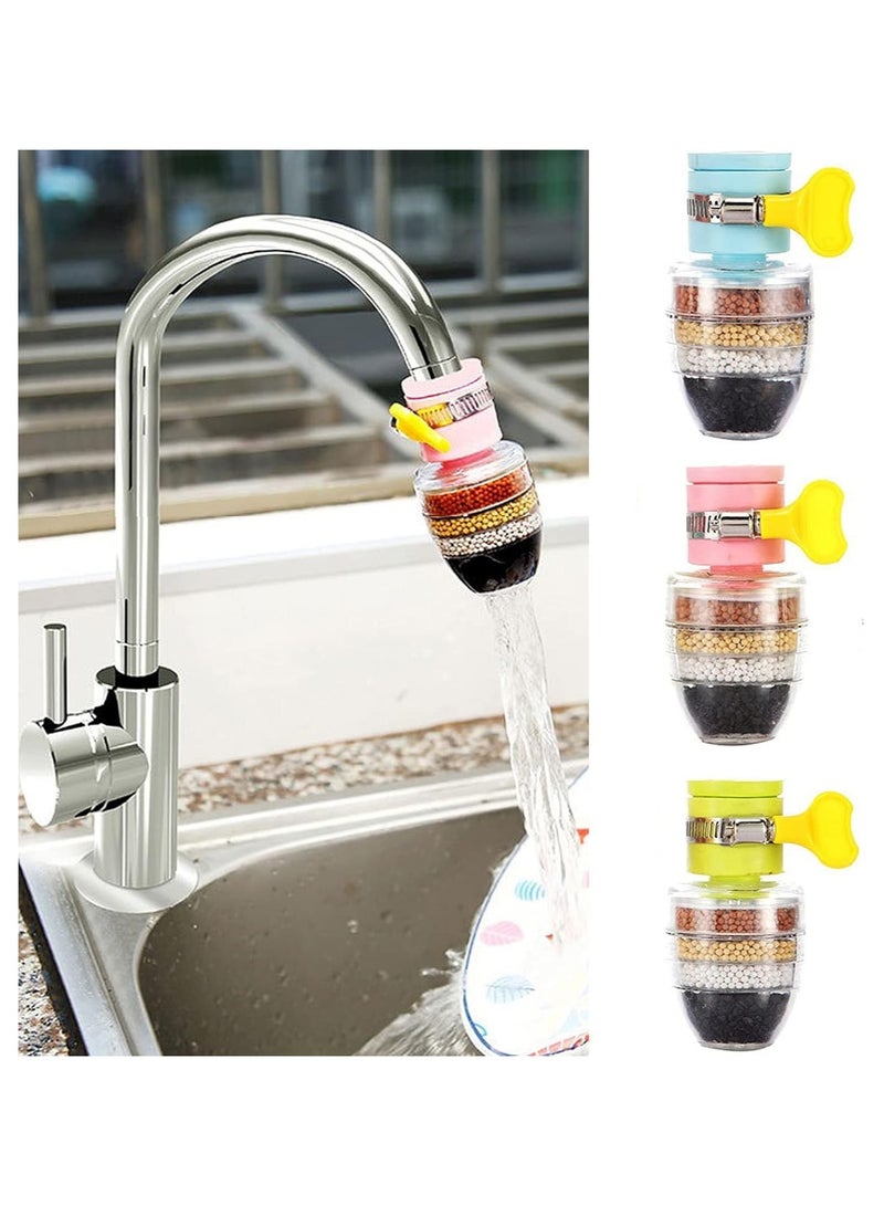 general 3 Packs of Activated Carbon Faucet Water Filter Universal Interface Home Kitchen Faucet Water Cleaning Purifier Cartridge Six Layer Water Filter - Image 1