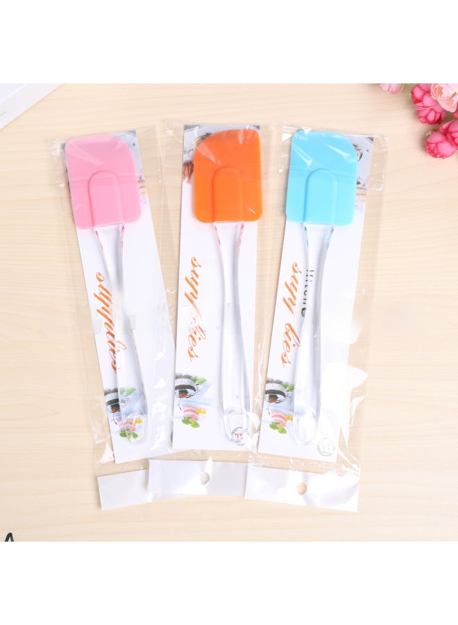 Hot Sale Direct Selling Household Kitchen Silicone Baking Suit Card Bag Baking Tools Barbecue Brush Cream Scraper Translucent-Specifications:Card Bag 2PCs Transparent Handle Large Scraper And Brush - Image 3