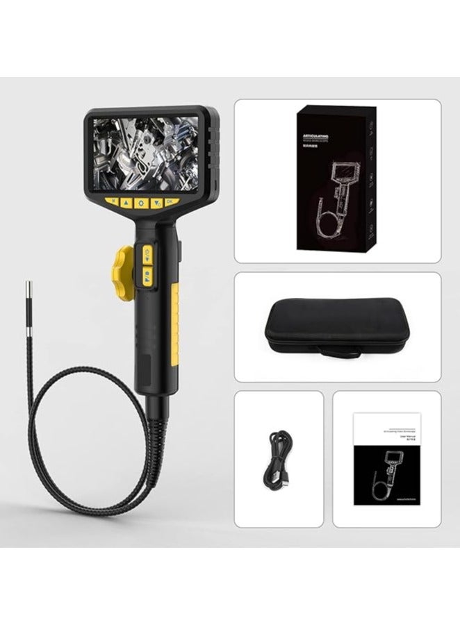 AUTOOL SVB305 Articulating Video Endoscope 5 Inch IPS Articulating Endoscope Inspection Camera Two-Way 210° Steering Lens Waterproof Automotive Mechanic Fibreglass Scope LED Light Control Multilingual - Image 1