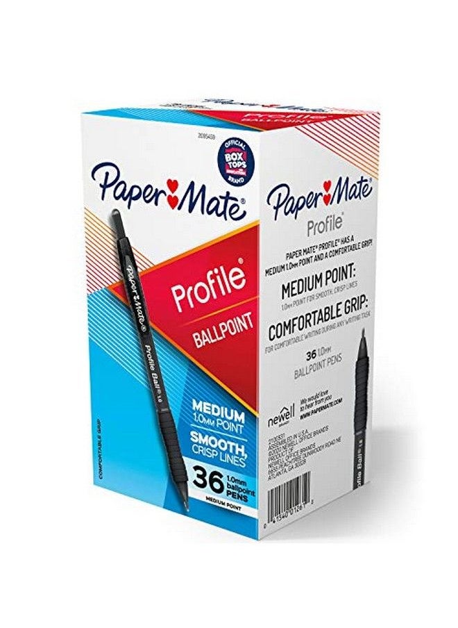 Paper Mate Ballpoint Pen Profile Retractable Pen Medium Point (1.0Mm) Black 36 Count  - Image 1
