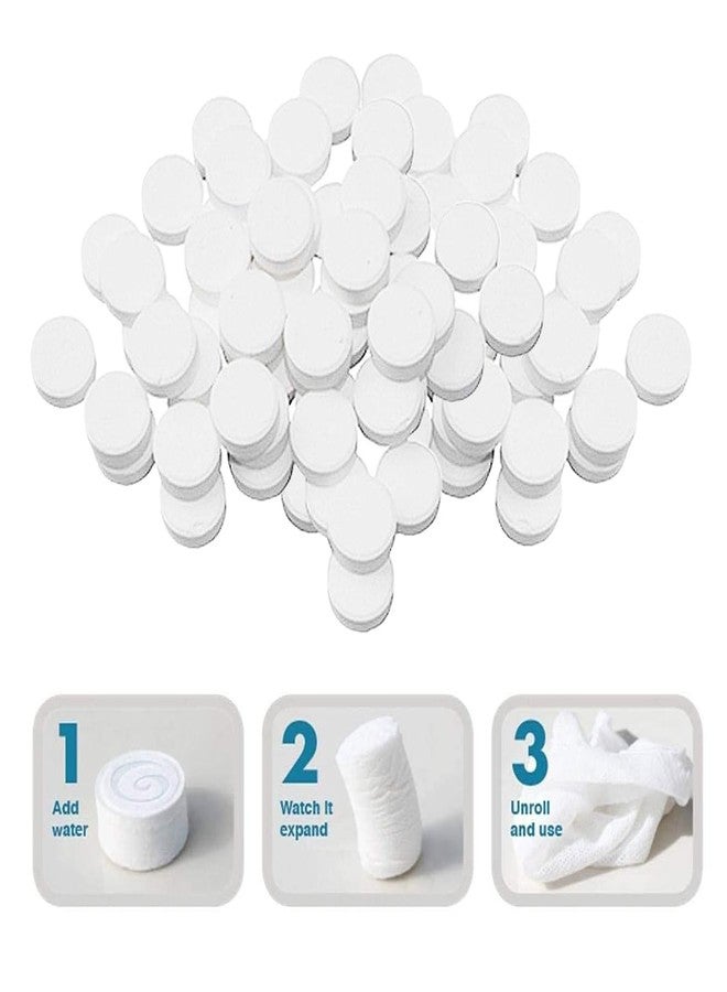 أقراص مناشف مضغوطة من مولتي برايت، 100 قطعة، مناديل تنظيف الوجه، أقراص صغيرة، مناشف للاستخدام مرة واحدة، وسادات إزالة المكياج، مناديل معدنية تعمل بالماء، مناسبة لصالونات التجميل والسفر والرياضة والاستخدام الشخصي - Image 1