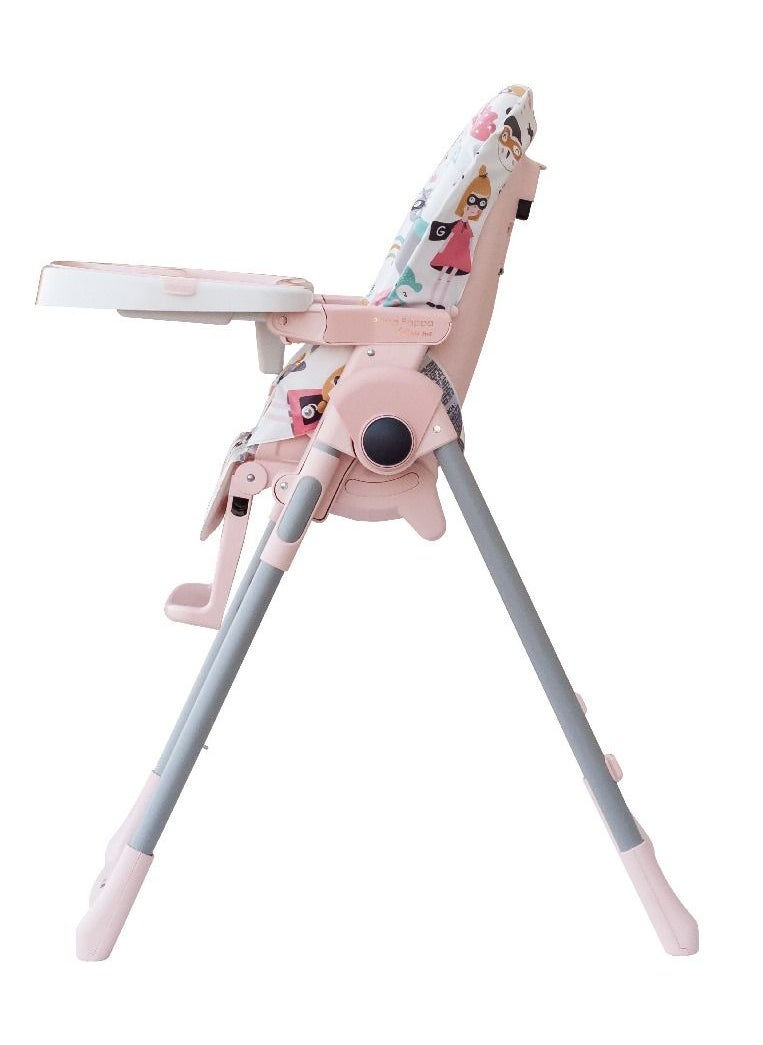 Peg Perego Prima Pappa Follow Me Highchair For Kids Suitable From 0 Months To 3 Years - Super Girl  - Image 2