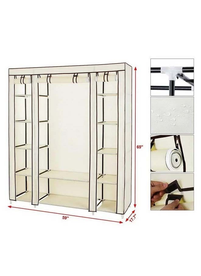 Cady One Beige fabric wardrobe and luggage organizer  - Image 5