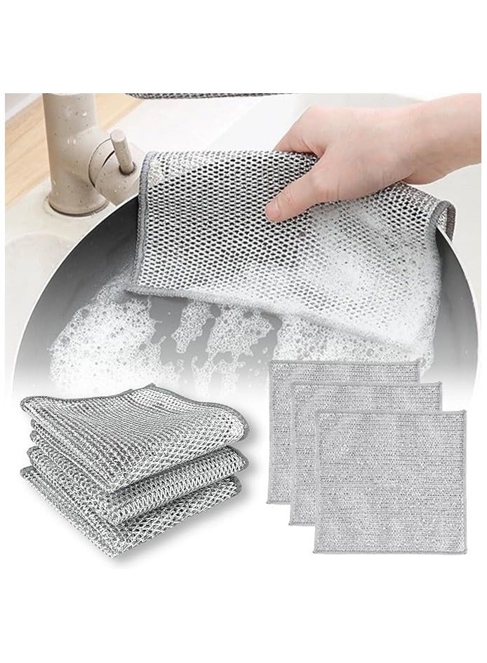 Multifunctional Wire Dish Scrubber Non Scratch, Steel Wire Dish Cleaning Towel, Multipurpose Wire Cloth for Wet and Dry Cleaning, Scrubbing and Cleaning Dishes, Drains, Stove Tops(2) - Image 1
