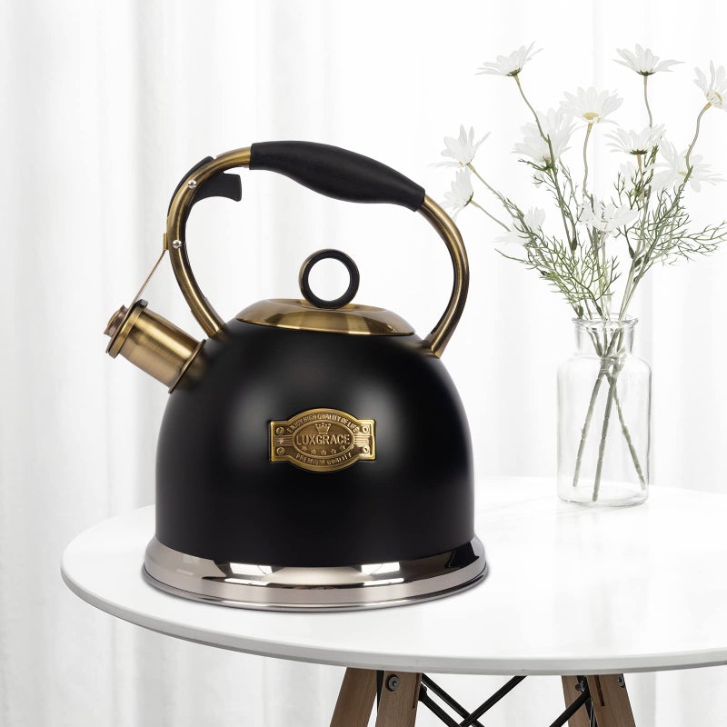 LUXGRACE Tea Kettle -3.0 Quart Tea Kettles Stovetop Whistling Teapot Stainless Steel Tea Pots for Stove Top Whistle Tea Pot - Image 2