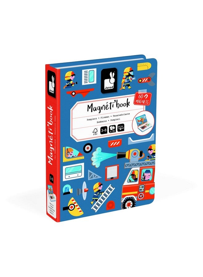 Janod - Magnéti'Book Firefighters - Magnetic Educational Game 60 Magnets + 18 Models - Children'S Toy Made Of Fsc Cardboard - Develops Dexterity And Creativity - Suitable For Ages 3 And Above - Image 3