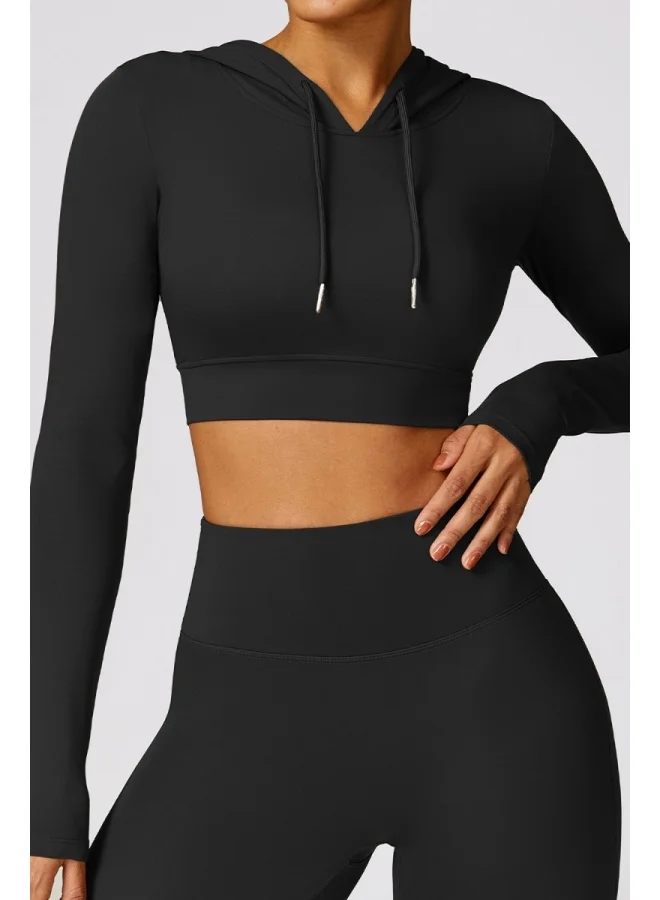 KAWN.YOGA Fitted Crop Top Sweatshirt