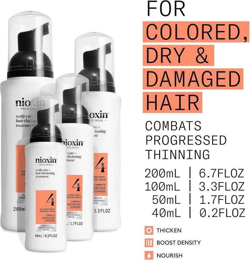 Nioxin System 4 Scalp + Hair Thickening Treatment - Serum for Colored, Dry, and Damaged Hair with Progressed Thinning, 3.4 oz - Image 3