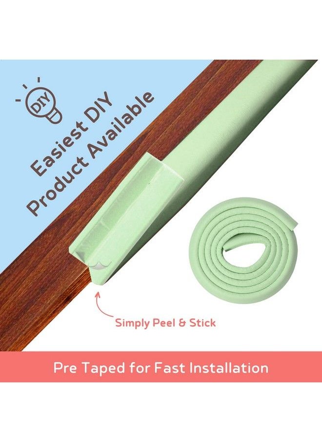 BABYSAFEHOUSE - Child Proofing Pretaped Edge Guard Strip (6.5Ft Pack Of 1) For Sharp Edges Of Furniture & Corners (Light Green Color) - Image 1