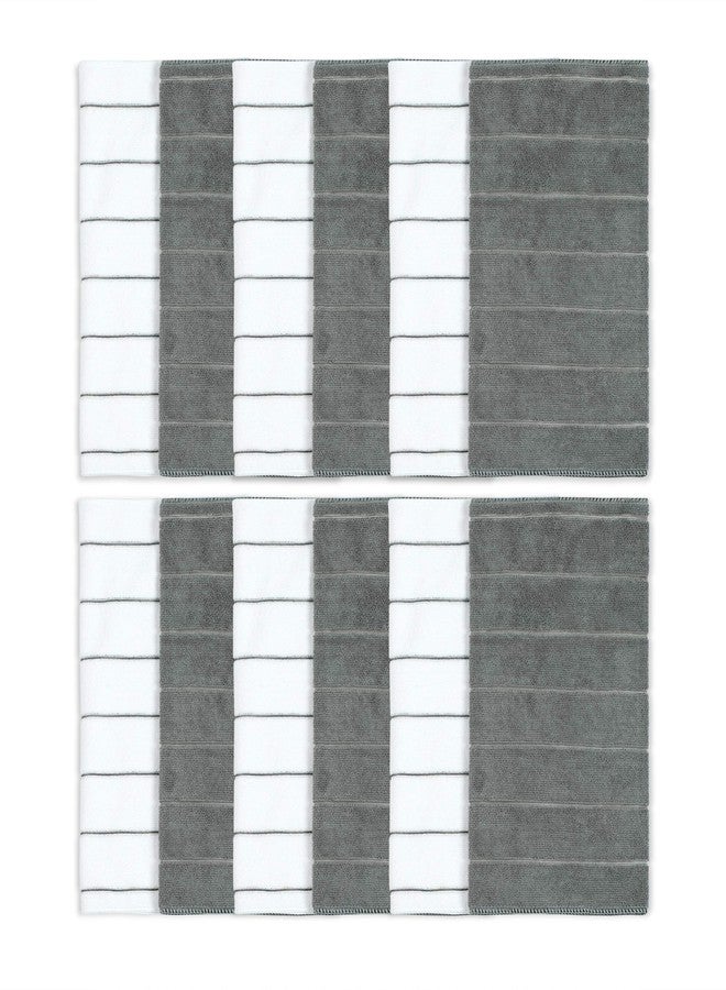 Simpli-Magic 79291 Microfiber Kitchen Towels, Grey/White, 15"x25", 12 Pack - Image 3