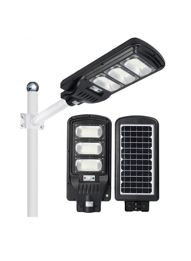 جورتان JORTAN 150 Watt Solar Street Light، ضوء الشارع من الغسق إلى الفجر، IP 66، تحريض جسم الإنسان، مصباح LED بالطاقة الشمسية بمستشعر الحركة، بطارية 12000 مللي أمبير، لوحة شمسية 9 وات، 12-15 احتياطية - Image 1