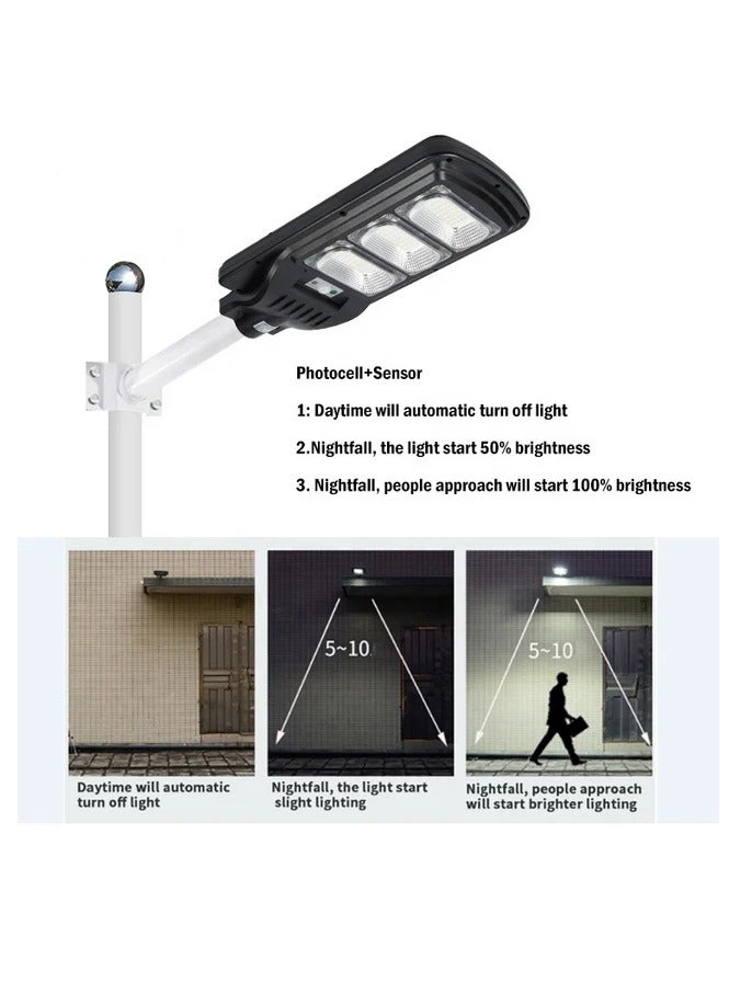 جورتان JORTAN 150 Watt Solar Street Light، ضوء الشارع من الغسق إلى الفجر، IP 66، تحريض جسم الإنسان، مصباح LED بالطاقة الشمسية بمستشعر الحركة، بطارية 12000 مللي أمبير، لوحة شمسية 9 وات، 12-15 احتياطية - Image 2