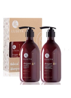 L LUSETA Luseta Argan Oil Sulfate Free Shampoo and Conditioner Set 2 x16.9Fl Oz Thickening for Hair Loss - Best for Damaged,Thin, Dry, Curly Hair - Smoothing & Nourishing  - Image 1