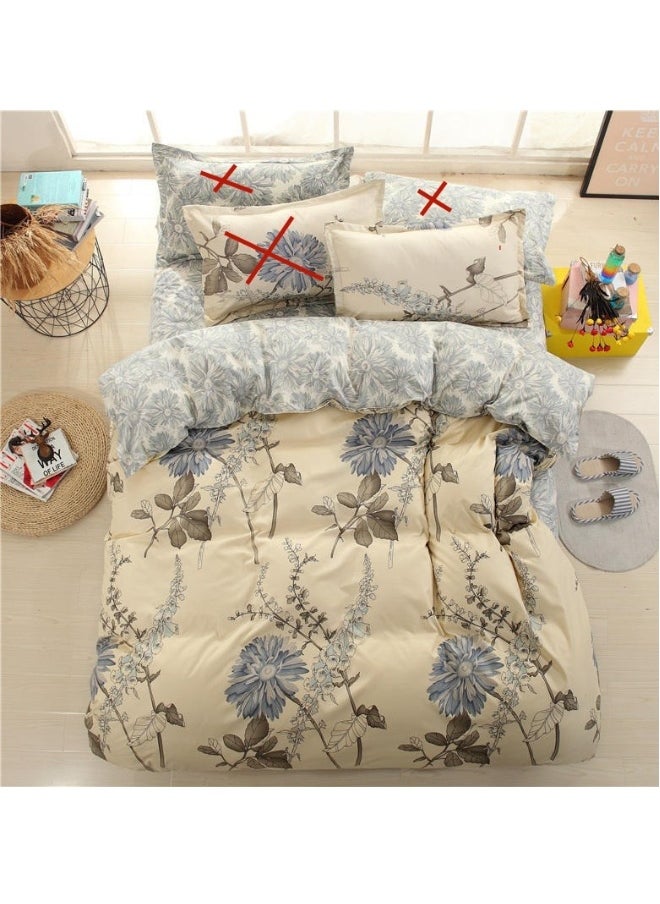 Generic 3-Piece Printed Duvet Cover Set Polyester Beige/Grey 1.2 M  - Image 1