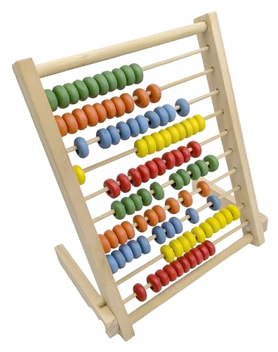 MAGIKON Wooden Counting Number Frame 10 Rows Abacus for Learning Math 8Inch - Image 1
