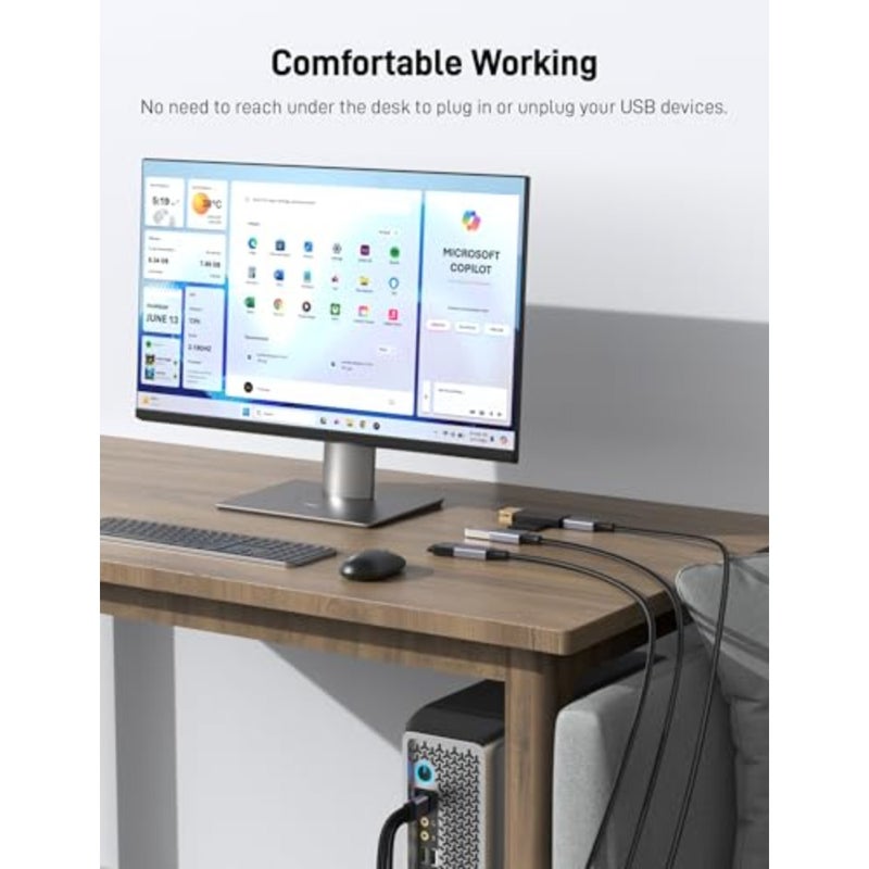 مقسم USB Y، كابل تمديد USB A ذكر إلى 3 أنثى بطول 3.3أقدام، مقسم USB 1 في 3 يدعم الشحن ونقل البيانات للطابعة/لوحة المفاتيح/محرك الفلاش/بلاي ستيشن/الكمبيوتر المحمول/LED إلخ - Image 3