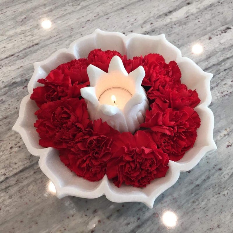 RM Marble 3inch Cle Holder Bowl Decoration Festival Center Table Decoration Marble Flower Bowl Marble Cle Holder Bowl - Image 3