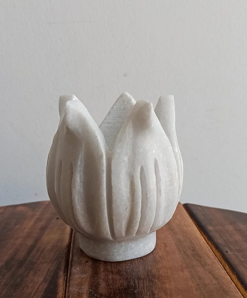 RM Marble 3inch Cle Holder Bowl Decoration Festival Center Table Decoration Marble Flower Bowl Marble Cle Holder Bowl - Image 1