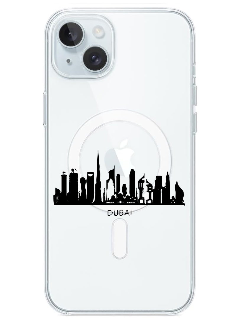 Theodor Magnetic Case for iPhone 15 Plus 6.7-inch Compatible with MagSafe Wireless Charging, Shockproof Phone Bumper Cover Dubai Skyline - Image 1