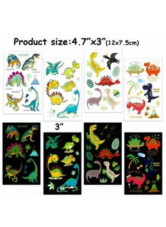 HOWAF 140+Dinosaur Temporary Tattoos, Kids Glow in Dark Dinosaur Tattoos, Dinosaur Stickers, Dinosaur Birthday Party Supplies Decorations  - Image 4