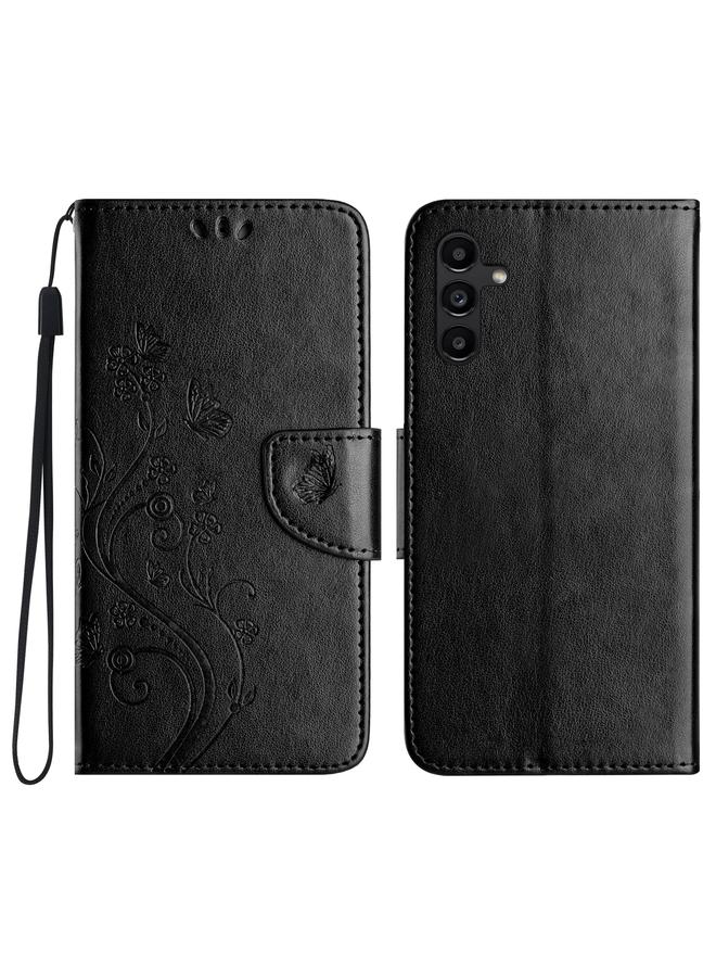 اس-توب جراب لهاتف Samsung Galaxy A36 5G بنمط زهرة الفراشة من الجلد القابل للطي - Image 1