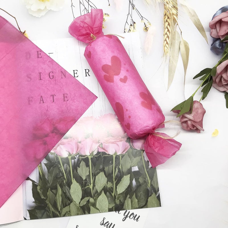 Red Dot Gift REDDOTGIFT® 50 Sheets Pink Color Tissue Paper Gift Wrapping DIY Tissues 50 * 70cm…17 Grams,Acid Free for A Variety Of Craft, Art and Paper Projects,T-Shirt Wrap…(Fusha Pink, 50 * 70cm) - Image 2