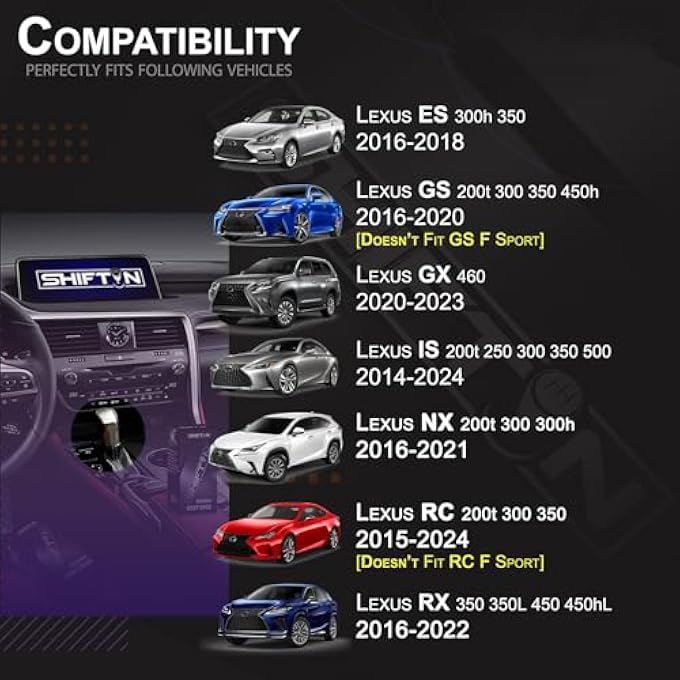 ريحني ناقل الحركة لمقبض ناقل الحركة للكزس ES GS GX هو NX RC RX 200t 300 350 3450h 450hL 350LCar Shift كرات يد معدلة برأس ترس بنمط ألياف كربون حمراء - Image 4