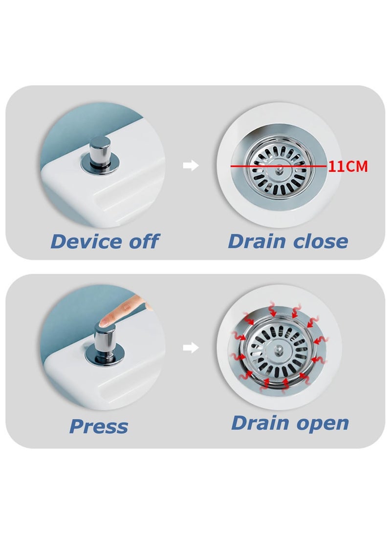 AUTOYSUR حوض ممسحة، حوض خدمة ممسحة سيراميكي مع رف قابل للإزالة، وزر تصريف وصنبور، مجموعة حوض غسيل أرضي للحمام والشرفة وغرفة الغسيل - Image 5