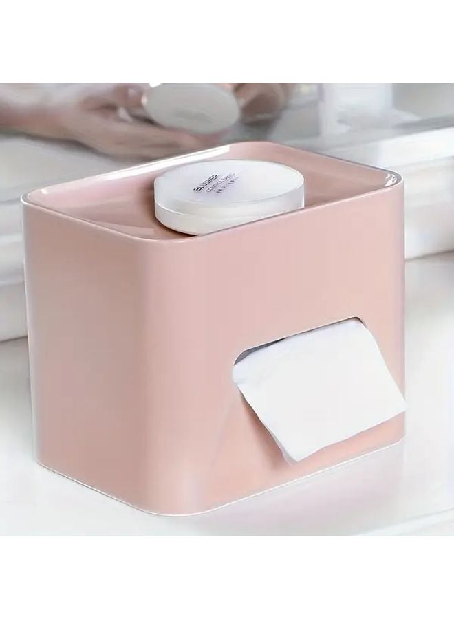 White Tissue Box Holder Open Top Compact Square Organizer For Bathroom Kitchen - Image 5