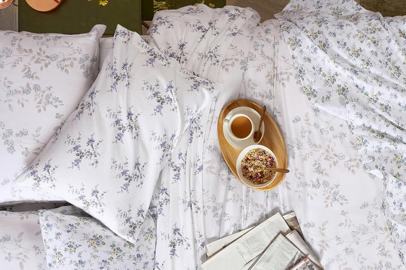 LAURA ASHLEY - Queen Sheet Set, Cotton Flannel Bedding, Brushed for Extra Softness & Comfort (Fawna Grey, Queen) - Image 5