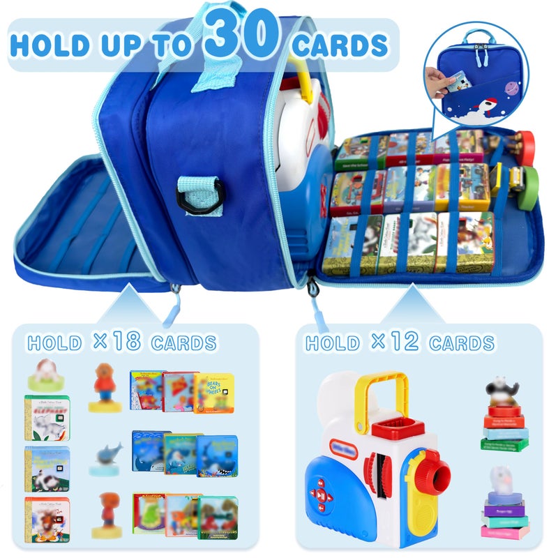amiumuca Carrying Case Compatible with Little Tikes Story Dream Machine Books Starter Setï¼ŒKids Toys Storage Case for Little Tikes Storybook, Audio Play, Character ,with Handle and Shoulder Strap (deepblue) - Image 2