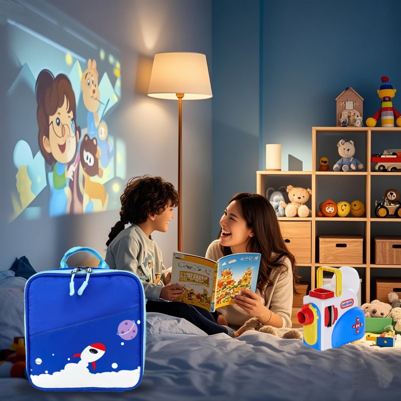 amiumuca Carrying Case Compatible with Little Tikes Story Dream Machine Books Starter Setï¼ŒKids Toys Storage Case for Little Tikes Storybook, Audio Play, Character ,with Handle and Shoulder Strap (deepblue) - Image 5