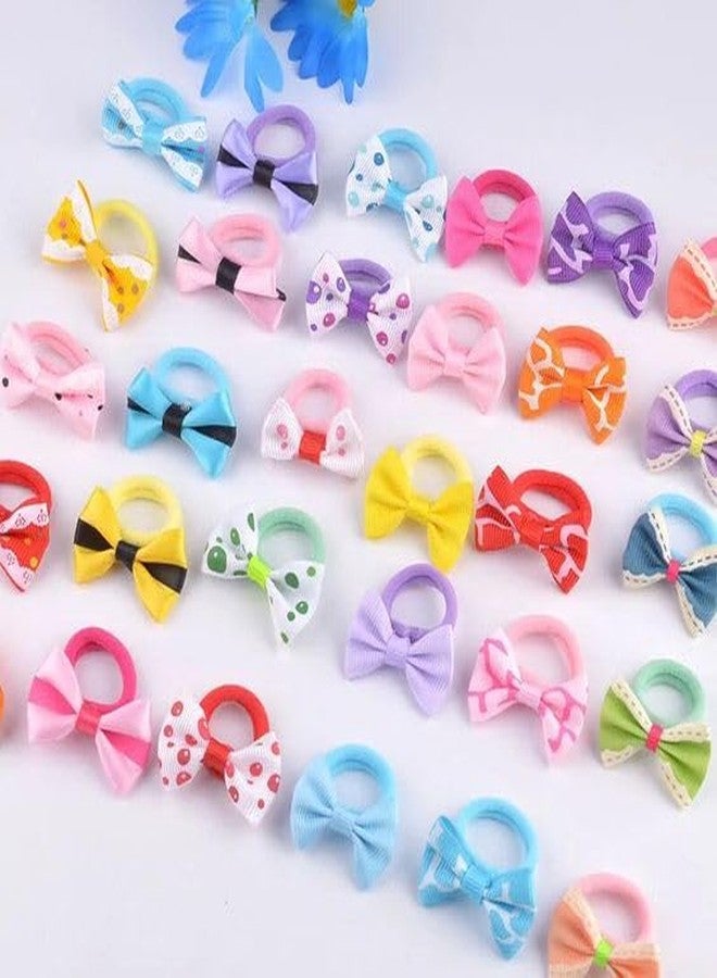 NEOBABY Hair Bows for Girls & Toddlers - Elastic Ponytail Holders, Rubber Bands Hair Accessories for Women, Girls & Babies (Assorted, Pack of 12 Pairs) - Image 1