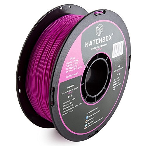 HATCHBOX 1.75mm Purple PLA 3D Printer Filament, 1 KG Spool, Dimensional Accuracy +/- 0.03 mm, 3D Printing Filament - Image 1